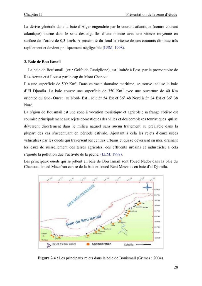 Impact des rejets des eaux usées sur le littoral Algérois, constat et diagnostic de la situation actuelle