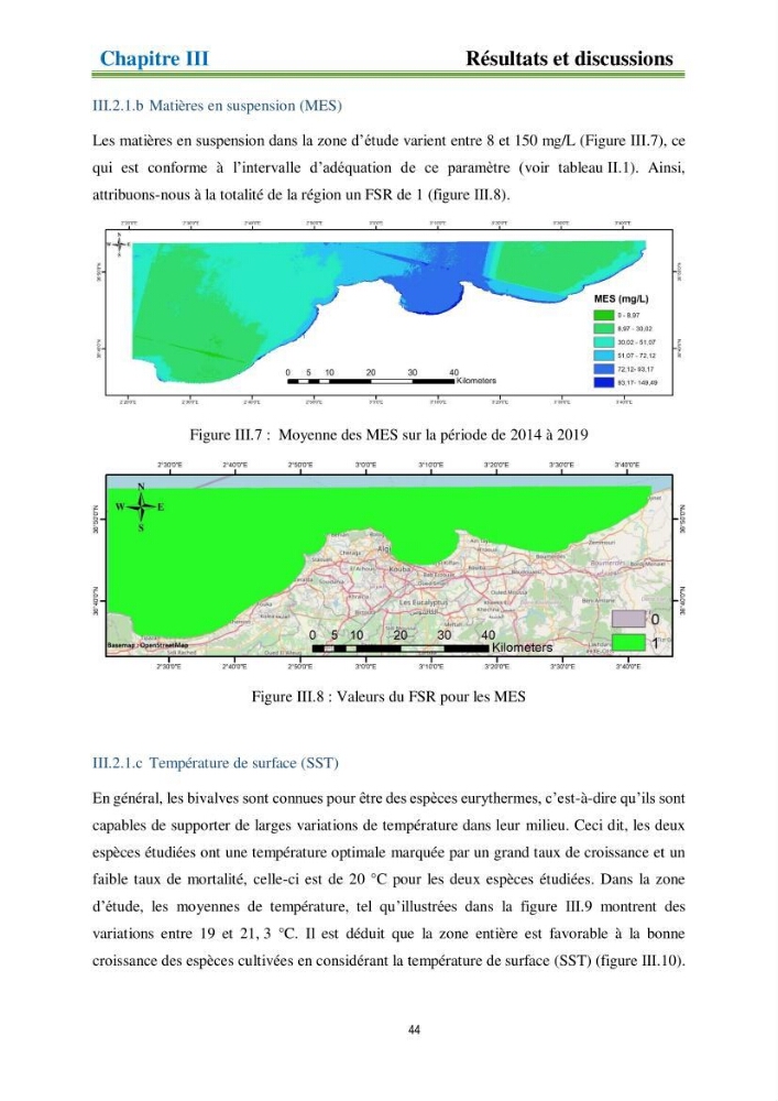 Identification des zones propices à héberger des filières conchylicoles par modélisation numérique et télédetection