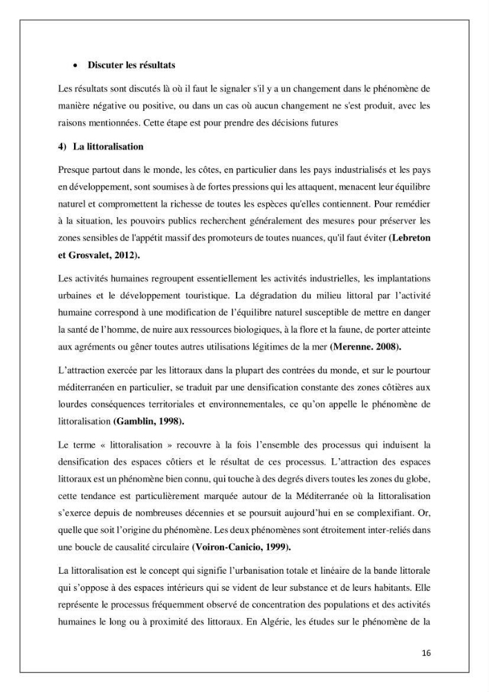 Diagnostic sur la pression exercée sur le littoral de Tipasa