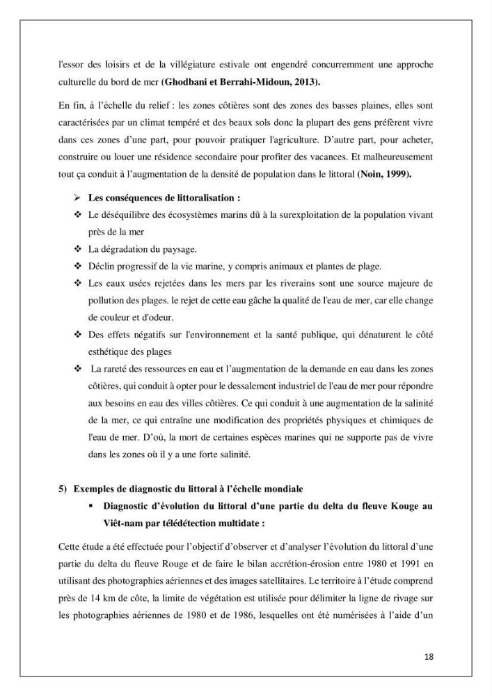 Diagnostic sur la pression exercée sur le littoral de Tipasa