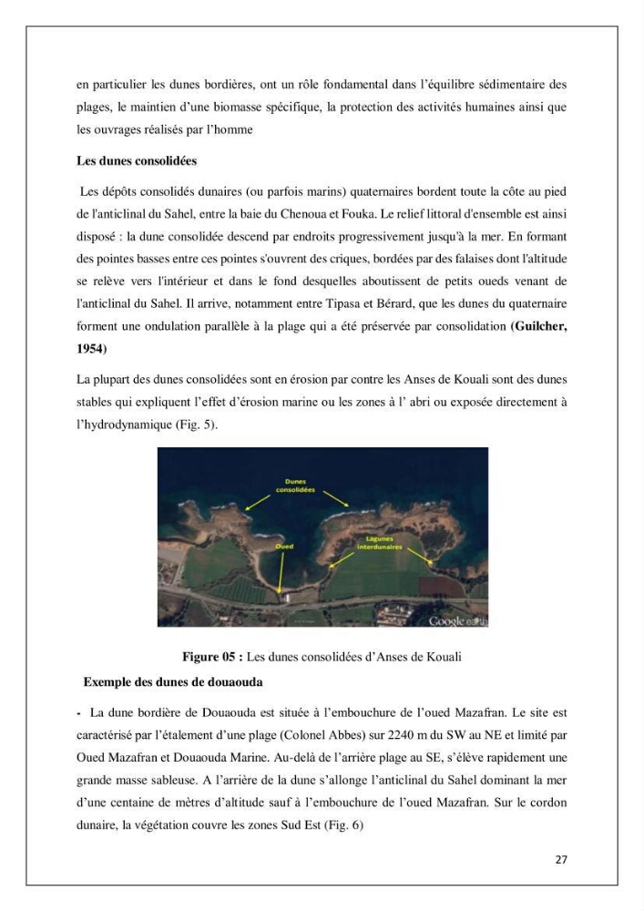 Diagnostic sur la pression exercée sur le littoral de Tipasa