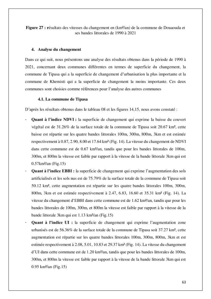 Diagnostic sur la pression exercée sur le littoral de Tipasa