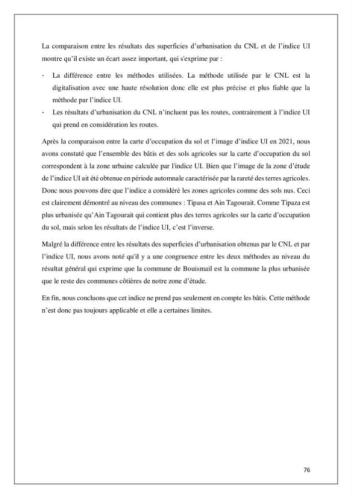 Diagnostic sur la pression exercée sur le littoral de Tipasa