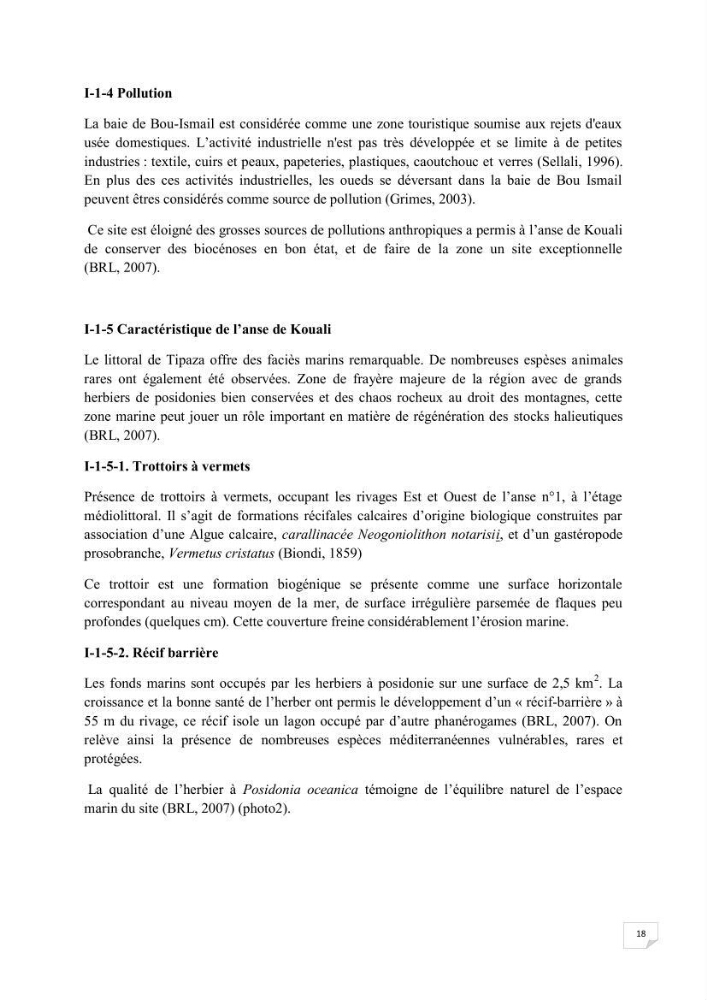 Contribution à la connaissance de la macrofaune benthique de l\'Anse de Kouali et mont Chenoua