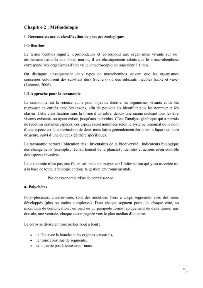 Contribution à la connaissance de la macrofaune benthique de l\'Anse de Kouali et mont Chenoua