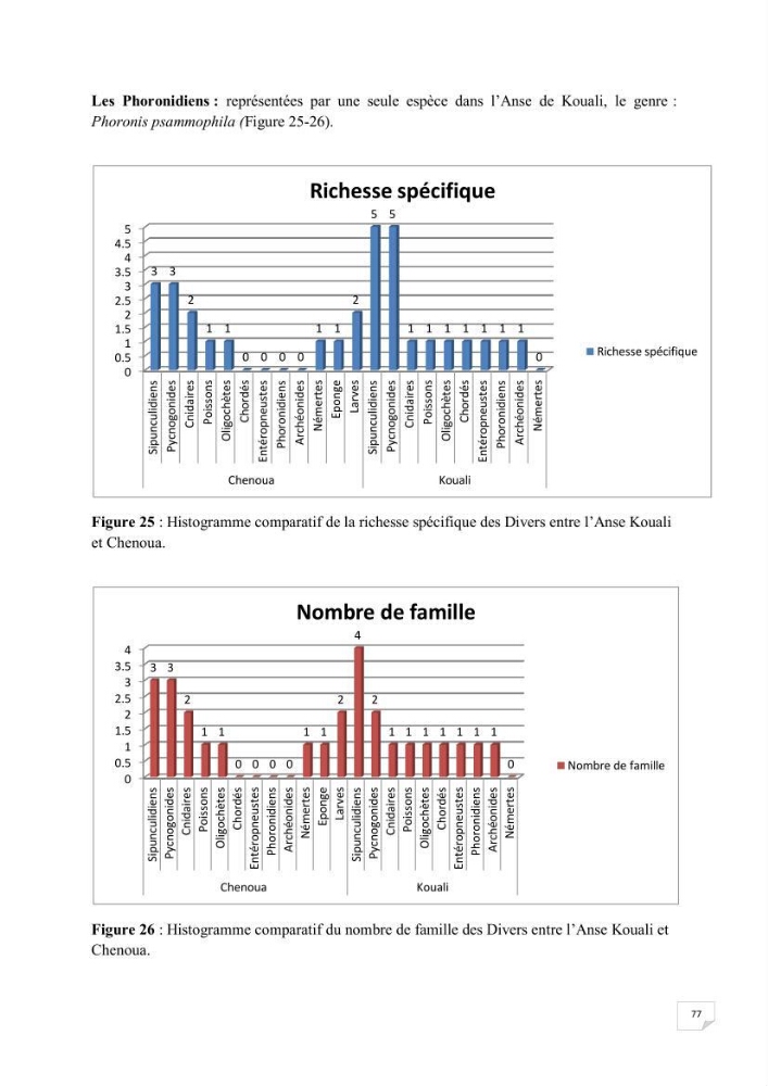 Contribution à la connaissance de la macrofaune benthique de l\'Anse de Kouali et mont Chenoua