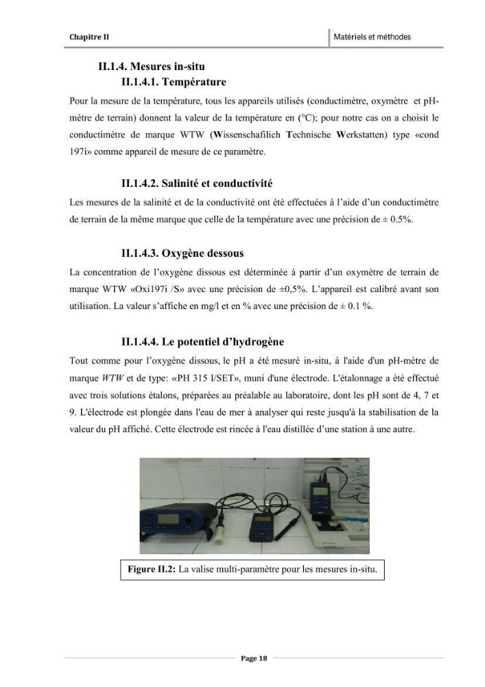 Paramètres physico-chimiques des pollution et granulométrie des sédiments de dragage du port d\'El Djamila