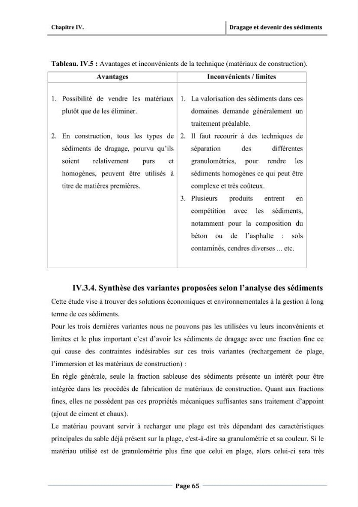 Paramètres physico-chimiques des pollution et granulométrie des sédiments de dragage du port d\'El Djamila