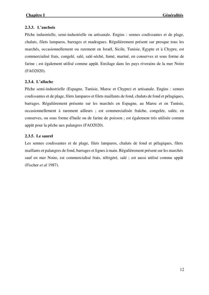 Effet des paramètres du milieu sur la dynamique des populations des petits pélagiques (Linnaeus, 1758 ) des côtes algériennes selon la théorie DEB ( Dynamique Energy Budjet )