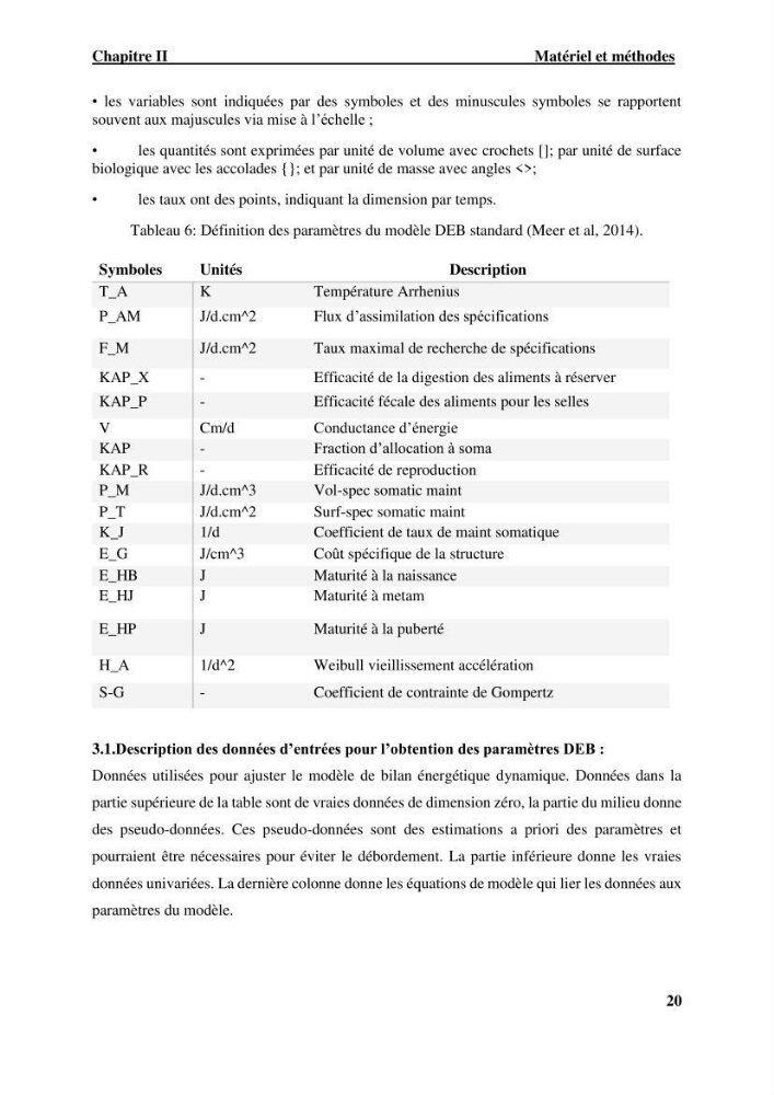 Effet des paramètres du milieu sur la dynamique des populations des petits pélagiques (Linnaeus, 1758 ) des côtes algériennes selon la théorie DEB ( Dynamique Energy Budjet )