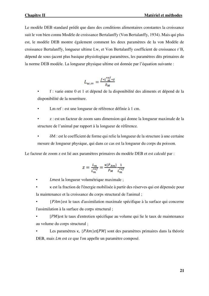Effet des paramètres du milieu sur la dynamique des populations des petits pélagiques (Linnaeus, 1758 ) des côtes algériennes selon la théorie DEB ( Dynamique Energy Budjet )