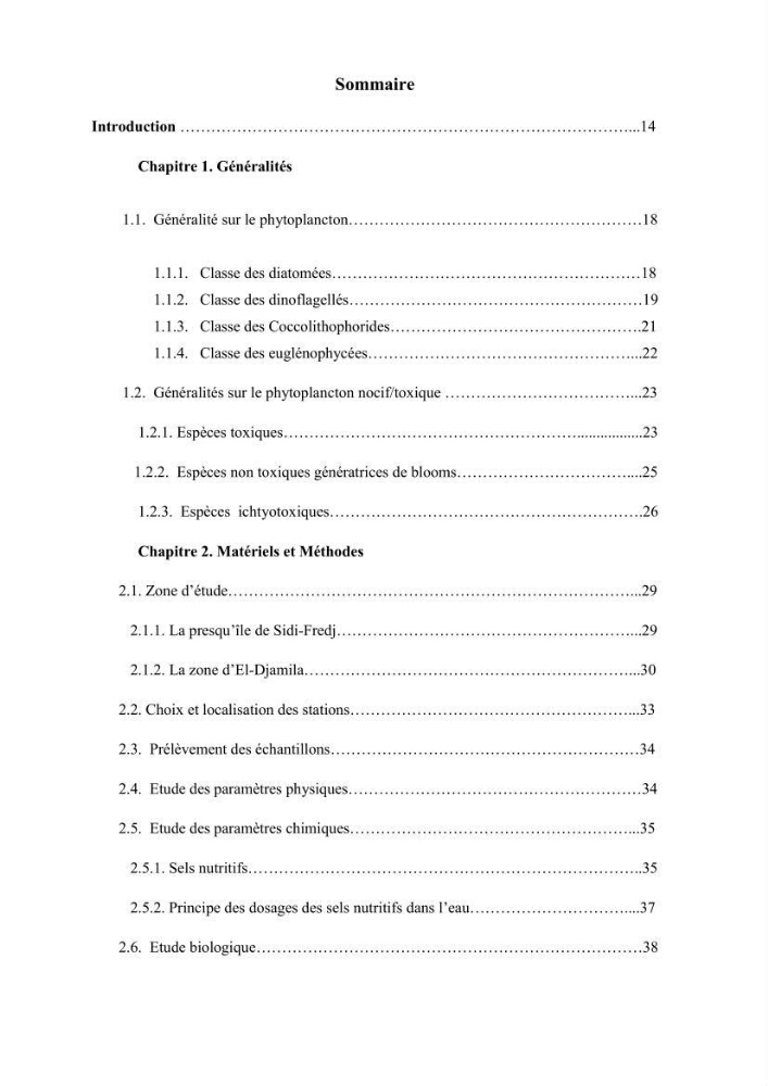 Contribution à l\'étude du phytoplancton nocif dans des zones confinées de la région d\'Alger( port et plage d\'Eldjamila,port et plage de Sidi fredj: