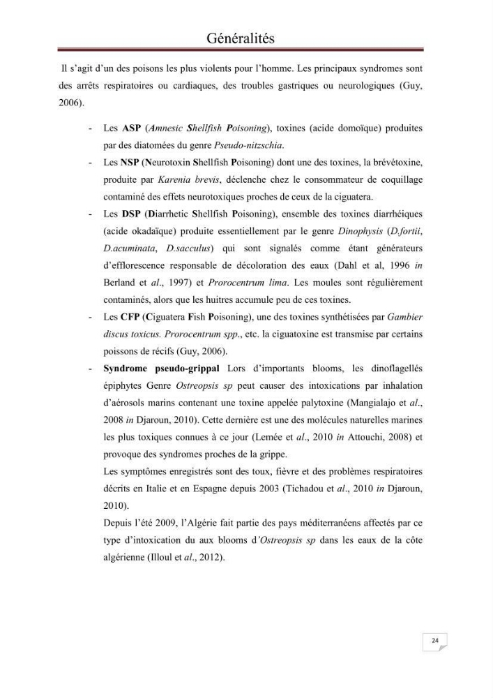 Contribution à l\'étude du phytoplancton nocif dans des zones confinées de la région d\'Alger( port et plage d\'Eldjamila,port et plage de Sidi fredj: