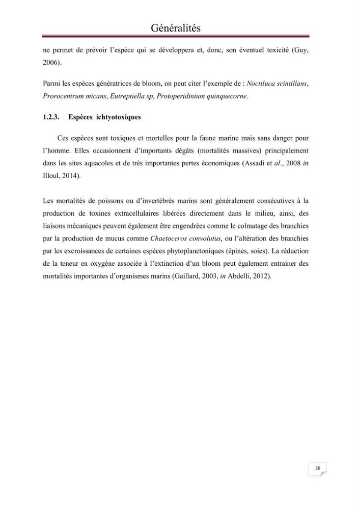 Contribution à l\'étude du phytoplancton nocif dans des zones confinées de la région d\'Alger( port et plage d\'Eldjamila,port et plage de Sidi fredj: