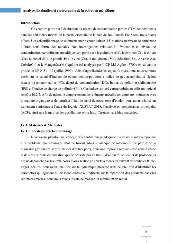 Dynamique spatiale et temporelle des polluants métalliques dans les sédiments marins : Impact de la contamination métallique
