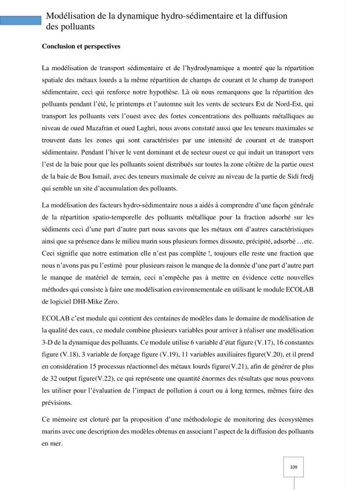 Dynamique spatiale et temporelle des polluants métalliques dans les sédiments marins : Impact de la contamination métallique