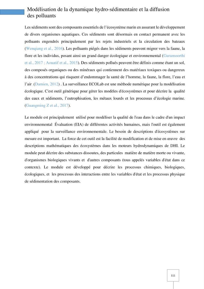 Dynamique spatiale et temporelle des polluants métalliques dans les sédiments marins : Impact de la contamination métallique