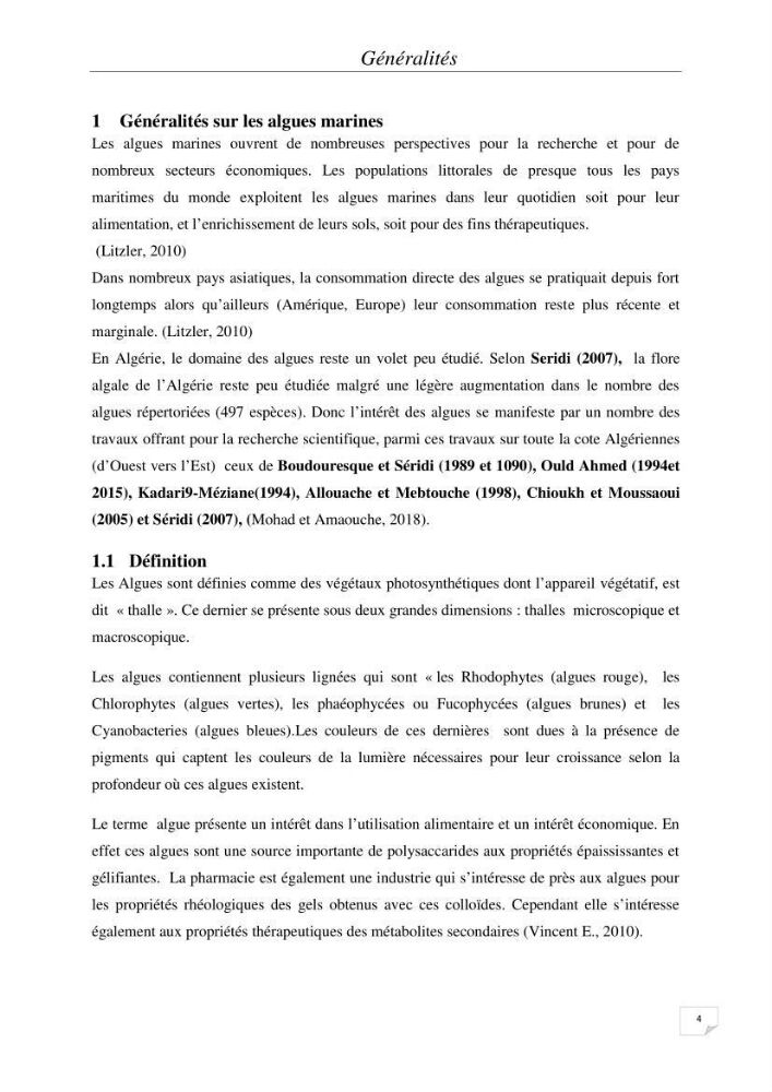 Extraction et identification des alginates à partir d’algues brunes aux possibilités alimentaires et pharmacologiques