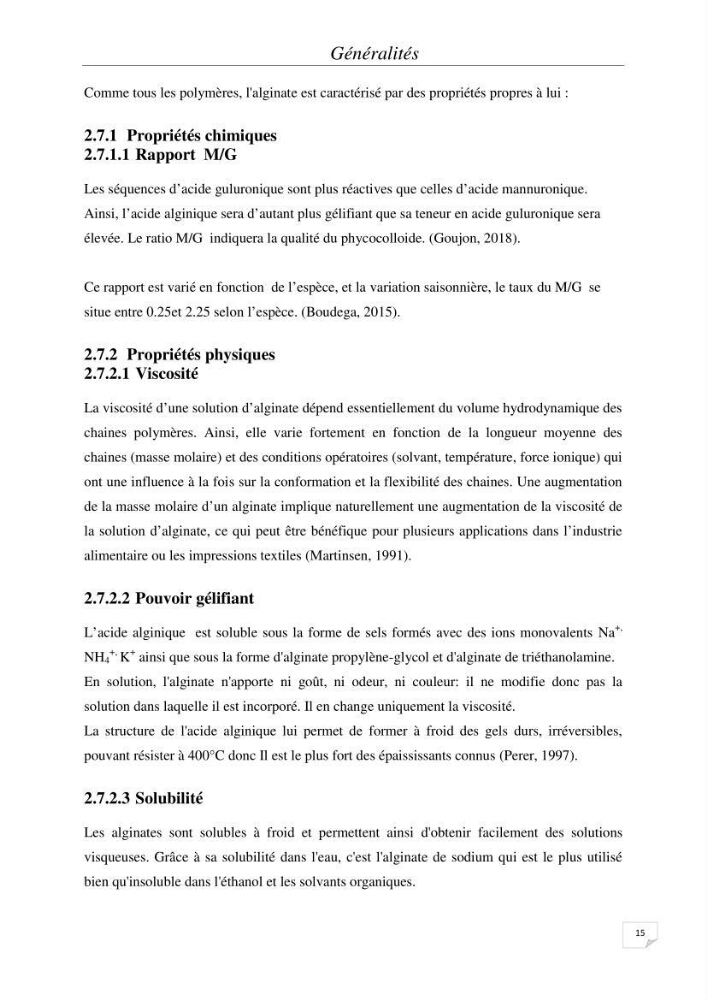 Extraction et identification des alginates à partir d’algues brunes aux possibilités alimentaires et pharmacologiques