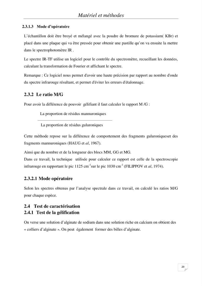 Extraction et identification des alginates à partir d’algues brunes aux possibilités alimentaires et pharmacologiques
