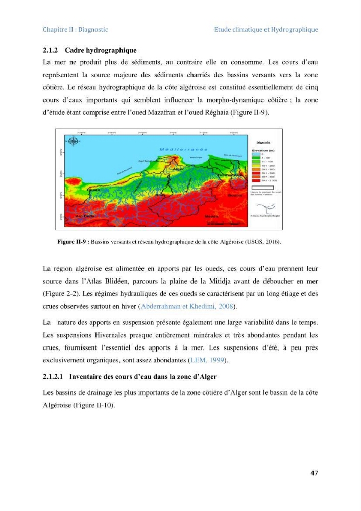 Etude et evaluation de la vulnerabilité des systèmes cotiers dans la région Algéroise: