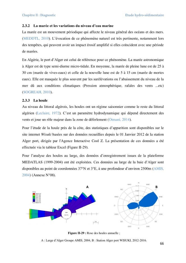 Etude et evaluation de la vulnerabilité des systèmes cotiers dans la région Algéroise: