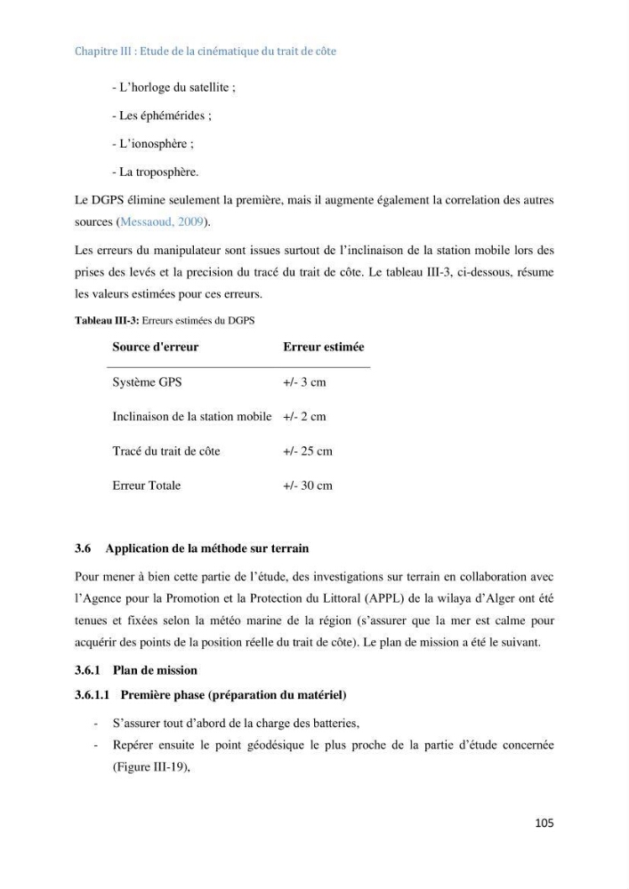 Etude et evaluation de la vulnerabilité des systèmes cotiers dans la région Algéroise: