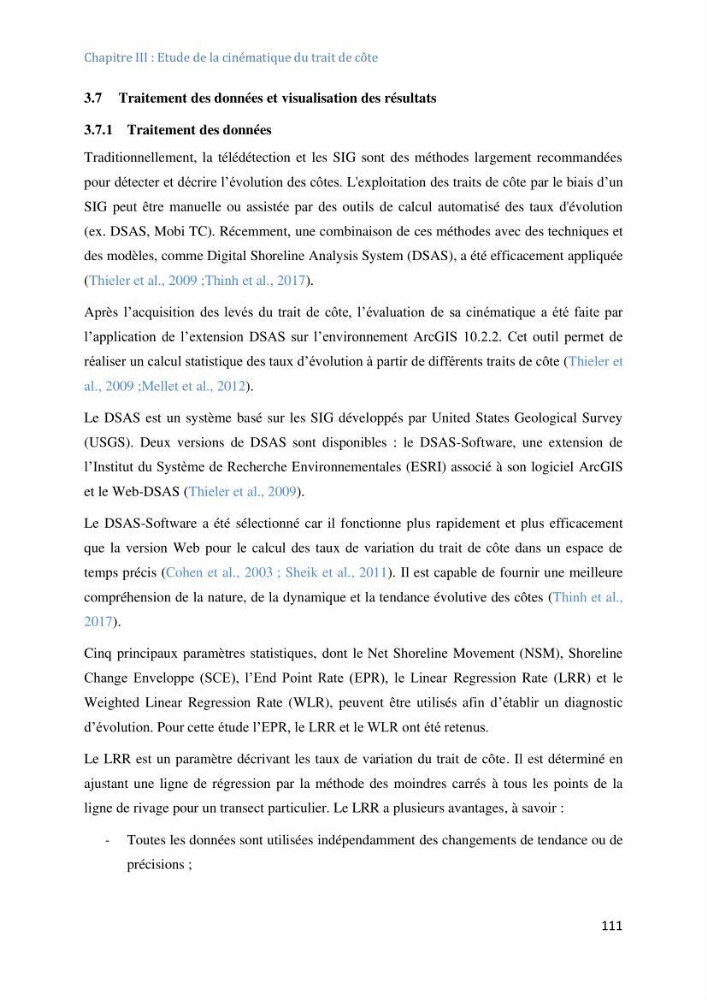 Etude et evaluation de la vulnerabilité des systèmes cotiers dans la région Algéroise: