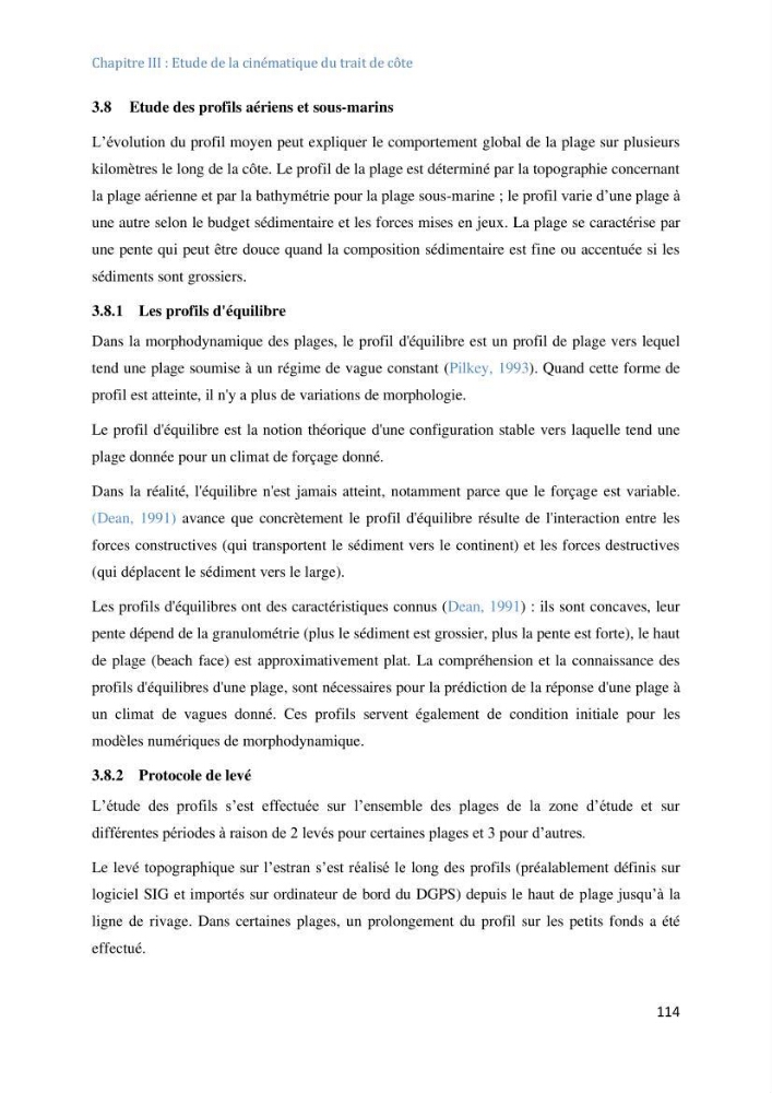 Etude et evaluation de la vulnerabilité des systèmes cotiers dans la région Algéroise: