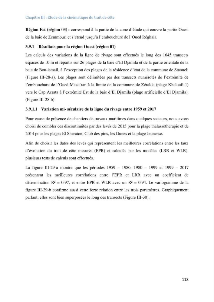 Etude et evaluation de la vulnerabilité des systèmes cotiers dans la région Algéroise: