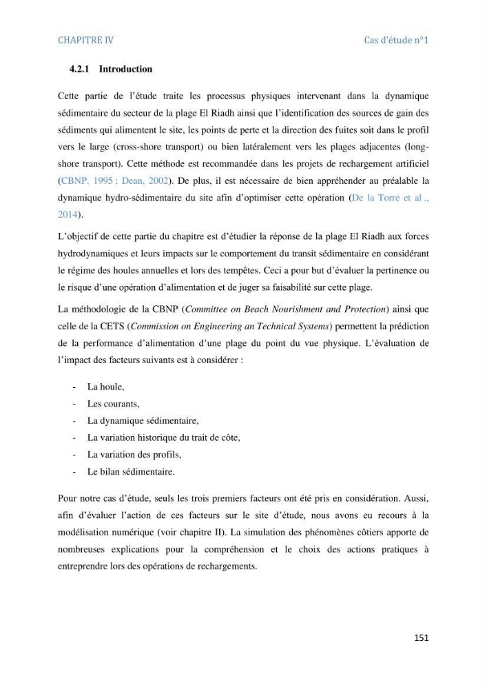 Etude et evaluation de la vulnerabilité des systèmes cotiers dans la région Algéroise: