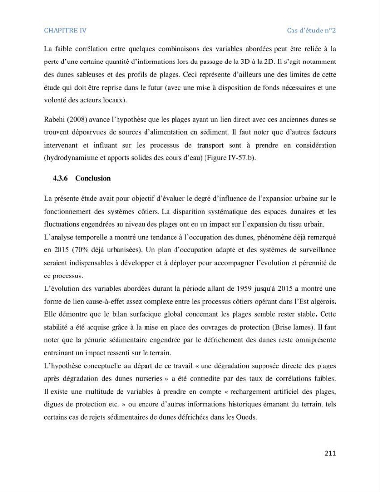 Etude et evaluation de la vulnerabilité des systèmes cotiers dans la région Algéroise: