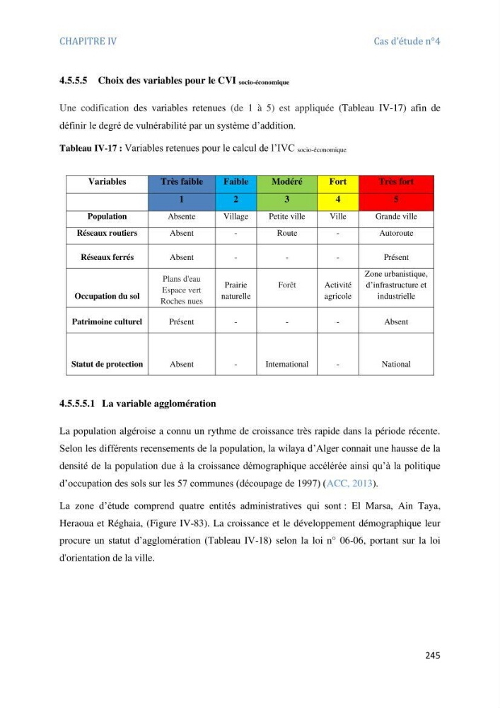 Etude et evaluation de la vulnerabilité des systèmes cotiers dans la région Algéroise: