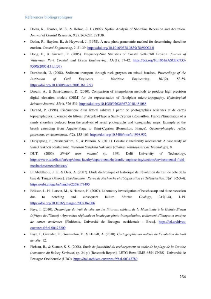 Etude et evaluation de la vulnerabilité des systèmes cotiers dans la région Algéroise: