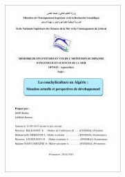 La conchyliculture en Algerie: situation actuelle et perspectives de développement