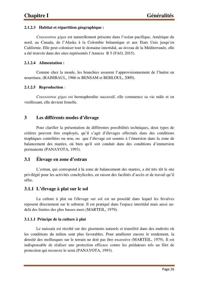 La conchyliculture en Algerie: situation actuelle et perspectives de développement