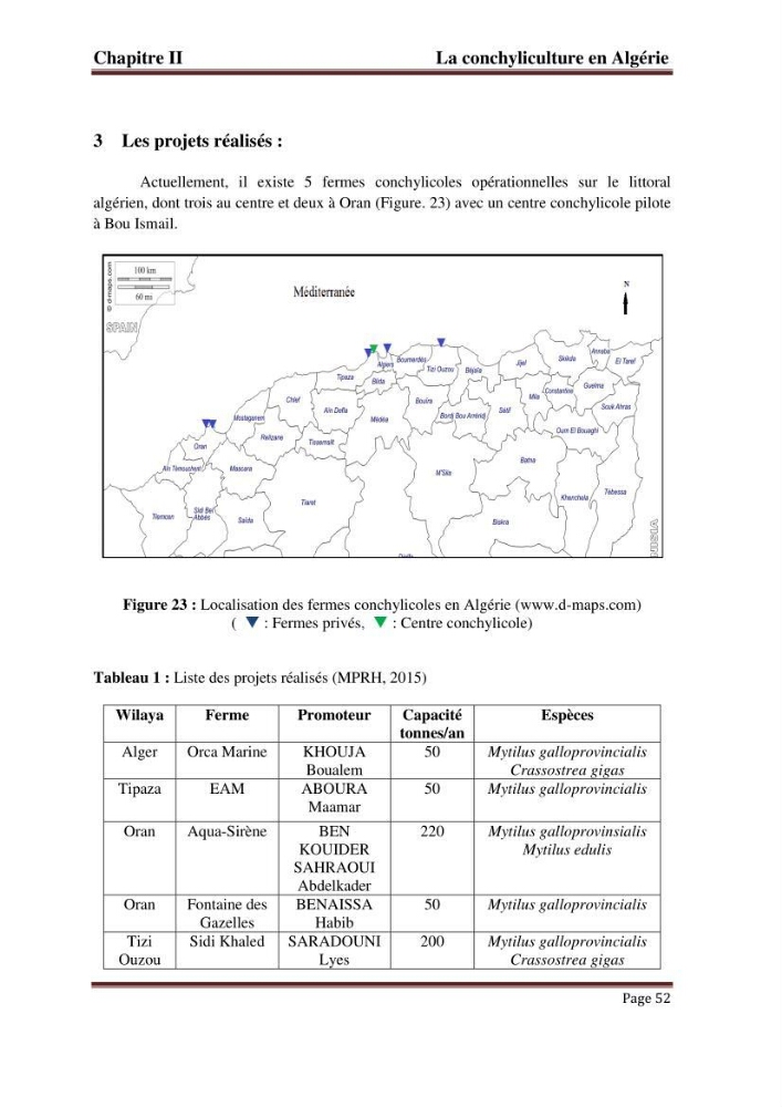La conchyliculture en Algerie: situation actuelle et perspectives de développement