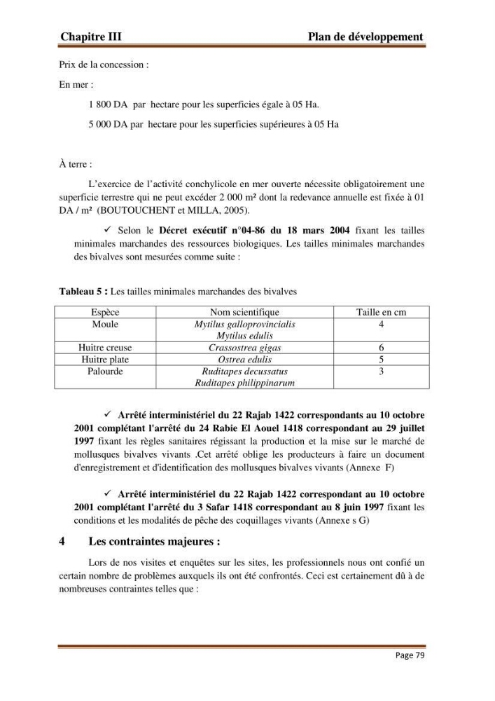 La conchyliculture en Algerie: situation actuelle et perspectives de développement
