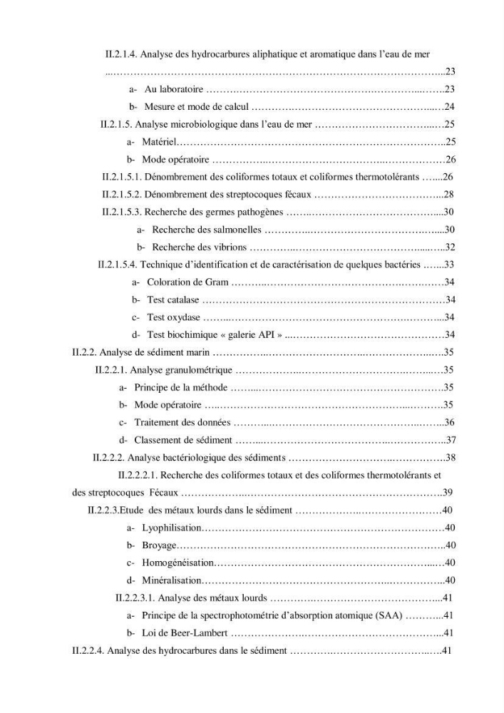 Etude des paramètres physico-chimiques et microbiologiques de l’eau et des sédiments des deux plages Est et Ouest de sidi Fredj.: