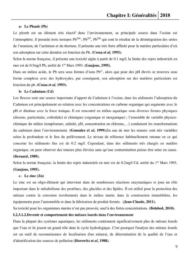 Etude des paramètres physico-chimiques et microbiologiques de l’eau et des sédiments des deux plages Est et Ouest de sidi Fredj.: