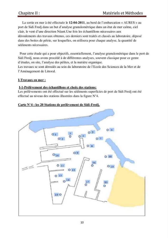 Analyse granulométrique au niveau de port de Sidi-Fredj