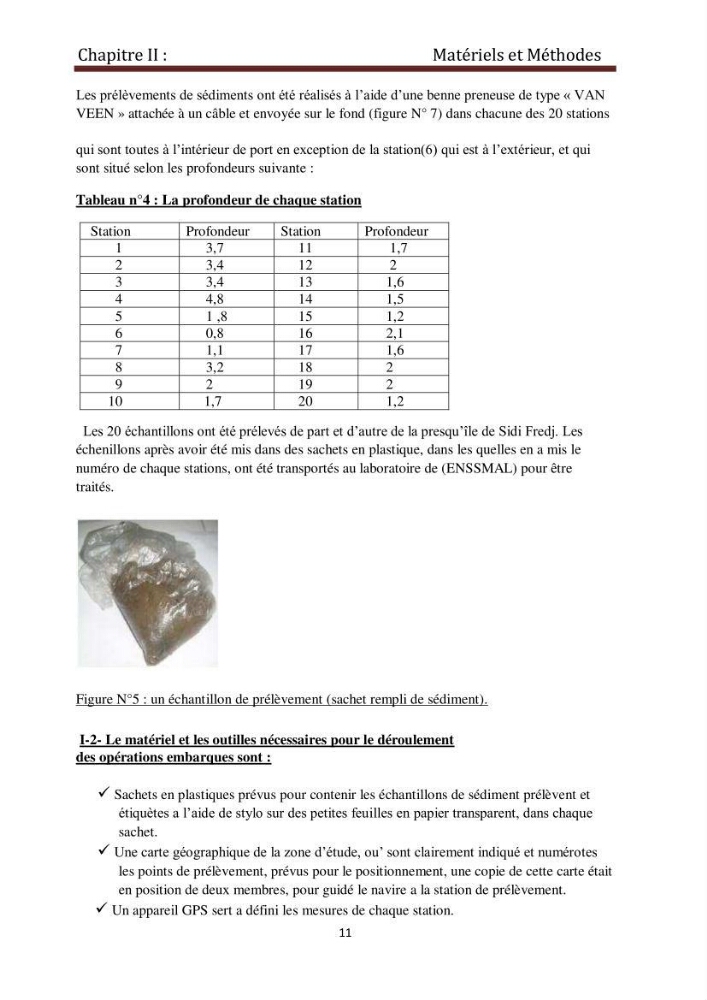 Analyse granulométrique au niveau de port de Sidi-Fredj
