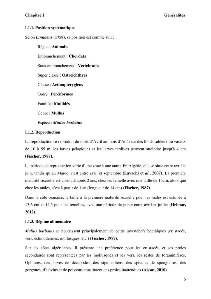 Evaluation de la qualité microbiologique et niveau des éléments trace métaliques dans les poissons comestibles et risque sur la santé de l\'homme
