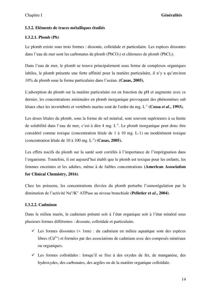 Evaluation de la qualité microbiologique et niveau des éléments trace métaliques dans les poissons comestibles et risque sur la santé de l\'homme