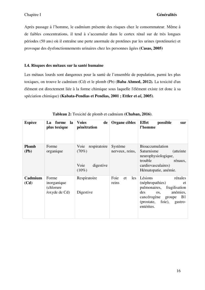 Evaluation de la qualité microbiologique et niveau des éléments trace métaliques dans les poissons comestibles et risque sur la santé de l\'homme