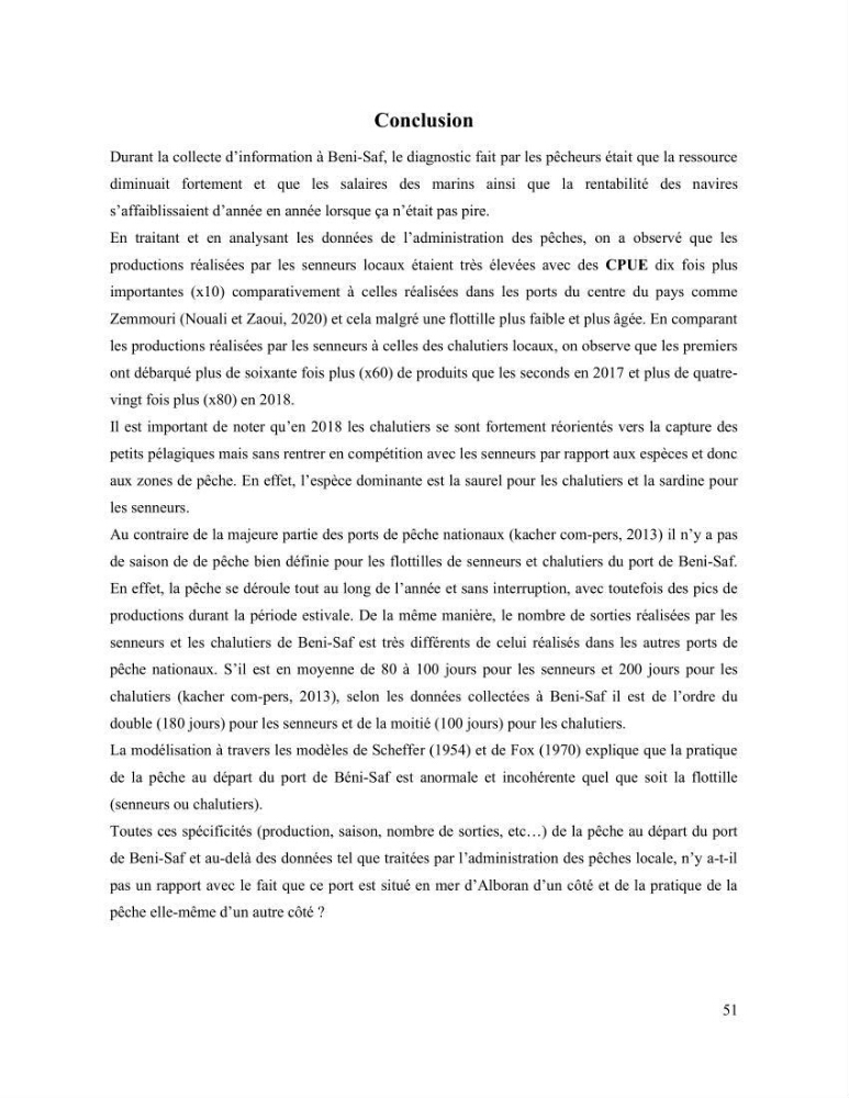 La pêcherie chalutière et sardinière des petits pélagiques à Beni-Saf