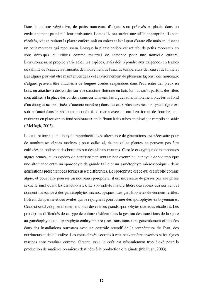 Biologie, écologie, systématique et valeurs nutritives de quelques algues marines de la côte Ouest d’Alger.