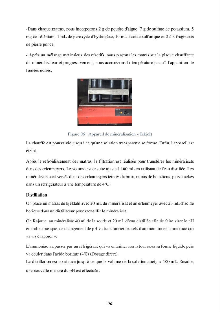 Biologie, écologie, systématique et valeurs nutritives de quelques algues marines de la côte Ouest d’Alger.