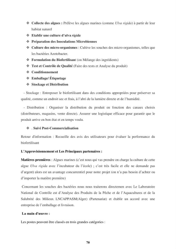 Biologie, écologie, systématique et valeurs nutritives de quelques algues marines de la côte Ouest d’Alger.