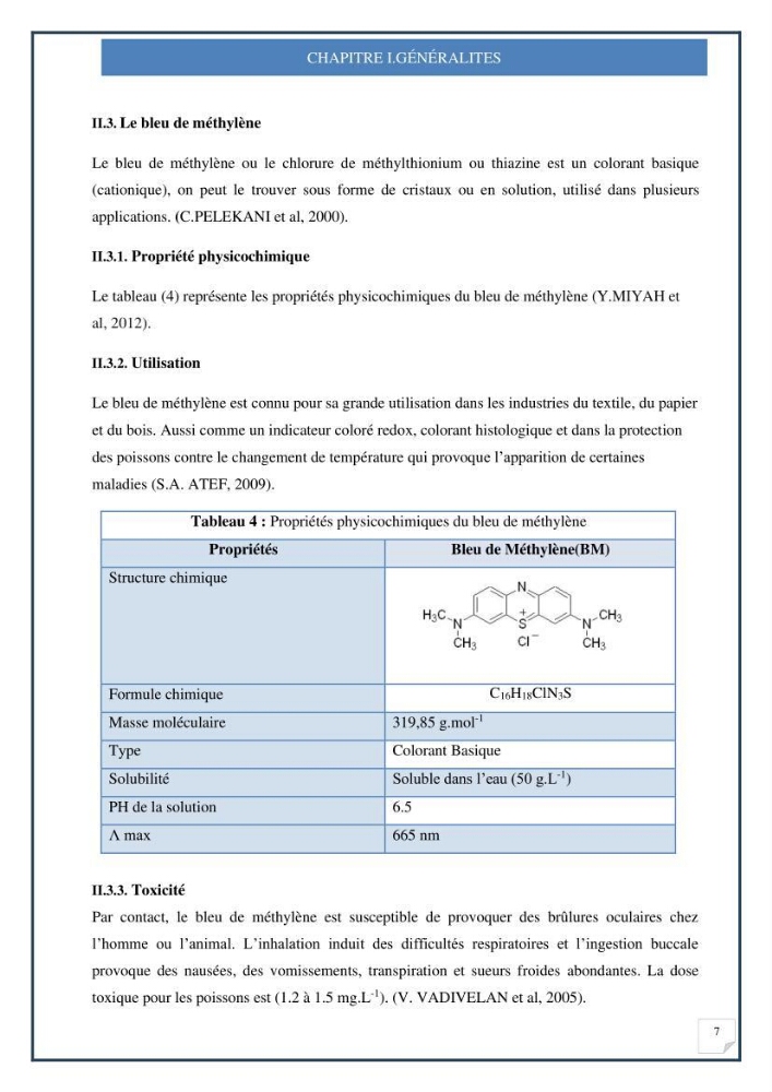 Décoloration de l’eau par adsorption sur une biomasse marine (Les aegagropiles de Posidonia oceanica)
